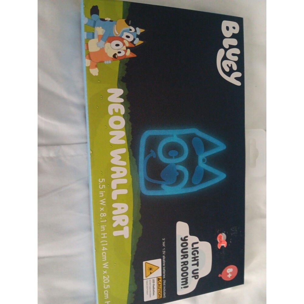 Sealed NEW! Bluey Neon Wall Art Sign - Light Up Your Room! Ludo. Battery Powered